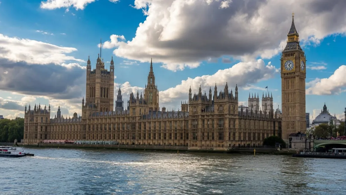 The Houses of Parliament and Big Ben viewed across the River Thames