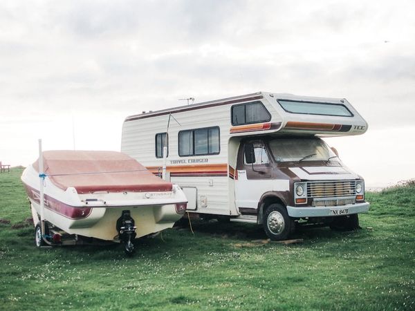 A UK motorhome — unlike touring caravans, motorhomes are motor vehicles with a DVLA V5C registration.