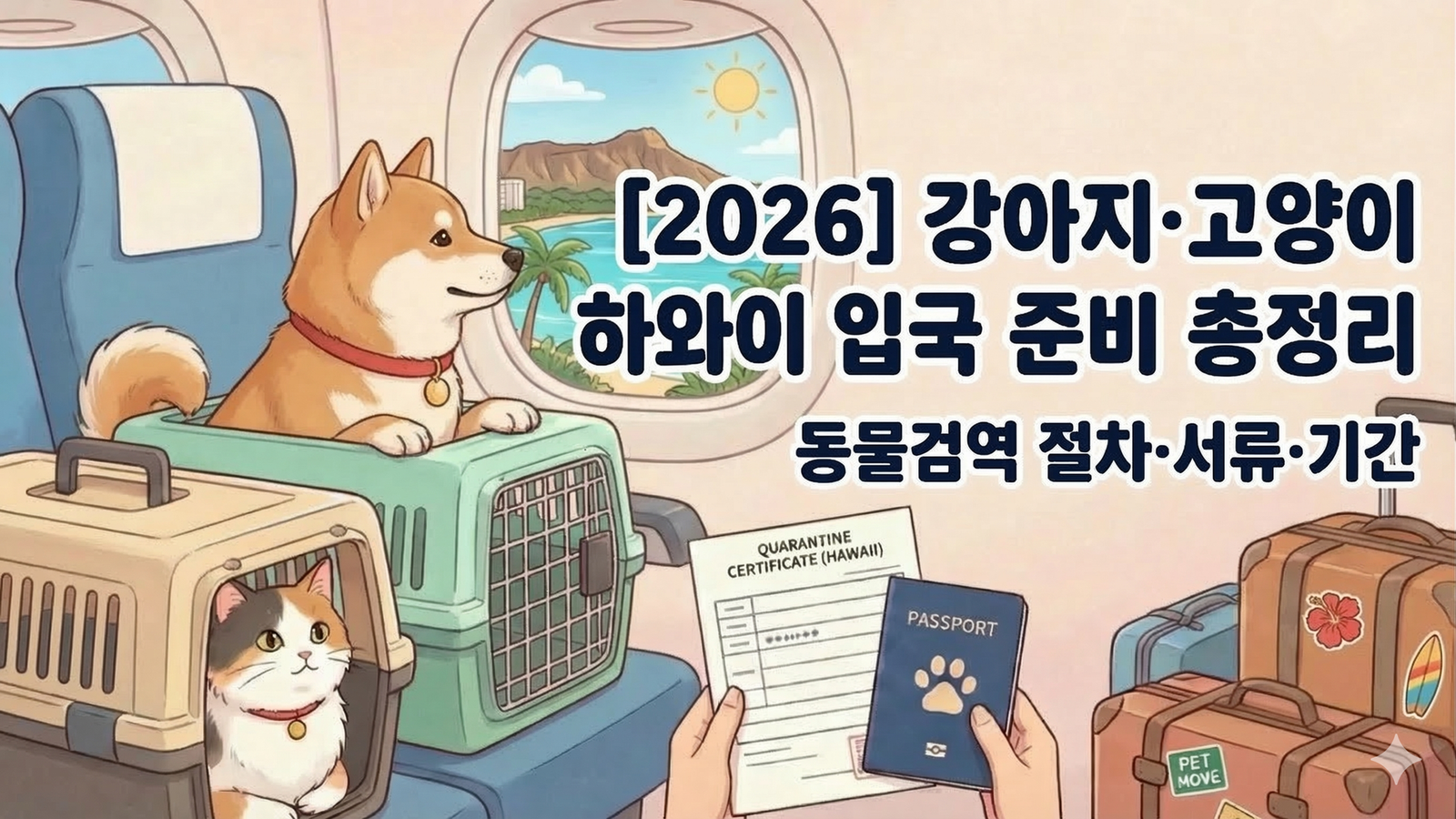 [2026] 강아지·고양이 하와이 입국 준비 총정리 | 동물검역 절차·서류·기간