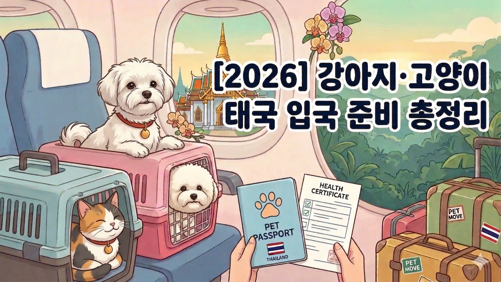[2026] 강아지·고양이 태국 입국 준비 총정리 | 동물검역 절차·서류·기간