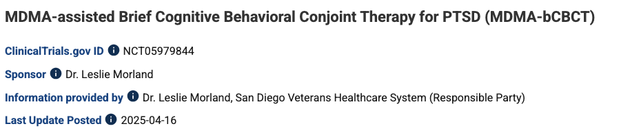 MDMA Cognitive Behavioral Therapy