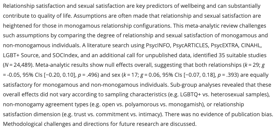 Spotlight: Countering the Monogamy-Superiority Myth: A Meta-Analysis of the Differences in Relationship Satisfaction and Sexual Satisfaction as a Function of Relationship Orientation (Anderson, et al, 2025)