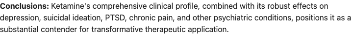 Spotlight: Psychedelic Therapy: A Primer for Primary Care Clinicians-- Ketamine (Evans, et al, 2024)