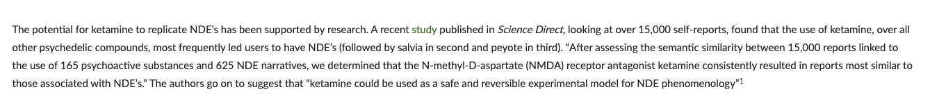 Spotlight: Chacruna-- Can Ketamine-Induced Near-Death Experiences Expedite Healing? (Sienknecht, 2020)