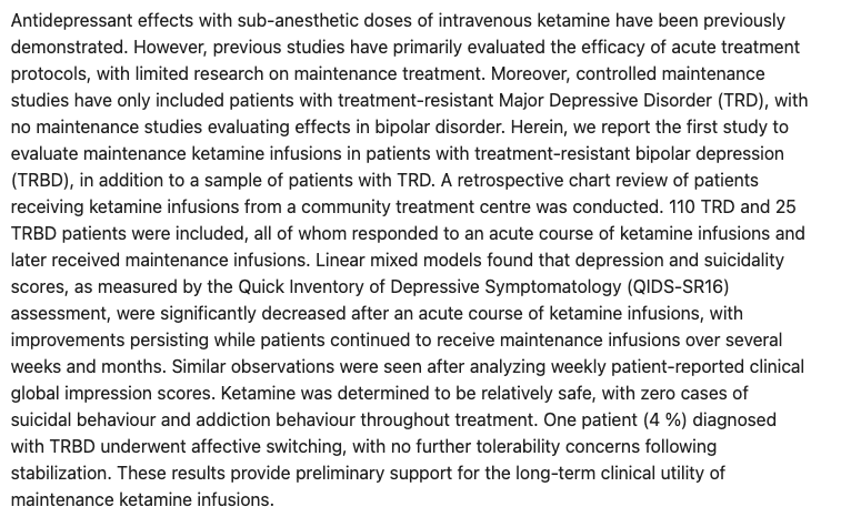 Ketamine safety efficacy