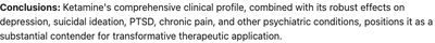 Spotlight: Psychedelic Therapy: A Primer for Primary Care Clinicians-- Ketamine (Evans, et al, 2024)