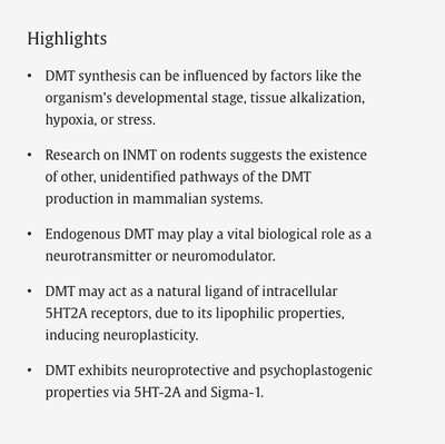 Spotlight: Exploring DMT: Endogenous role and therapeutic potential (Schimmelpfennig, et al, 2025)