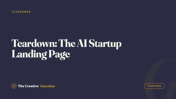 Teardown: The AI Startup Landing Page