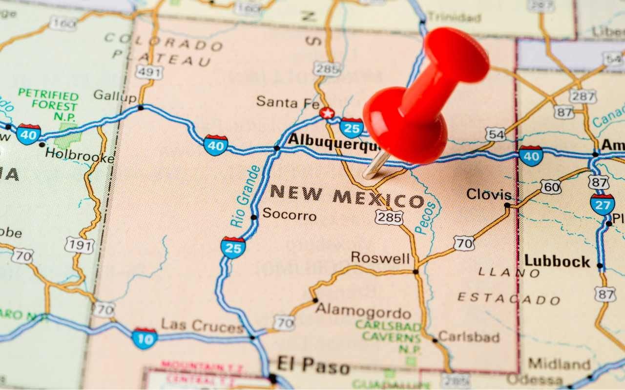 new mexico on the map