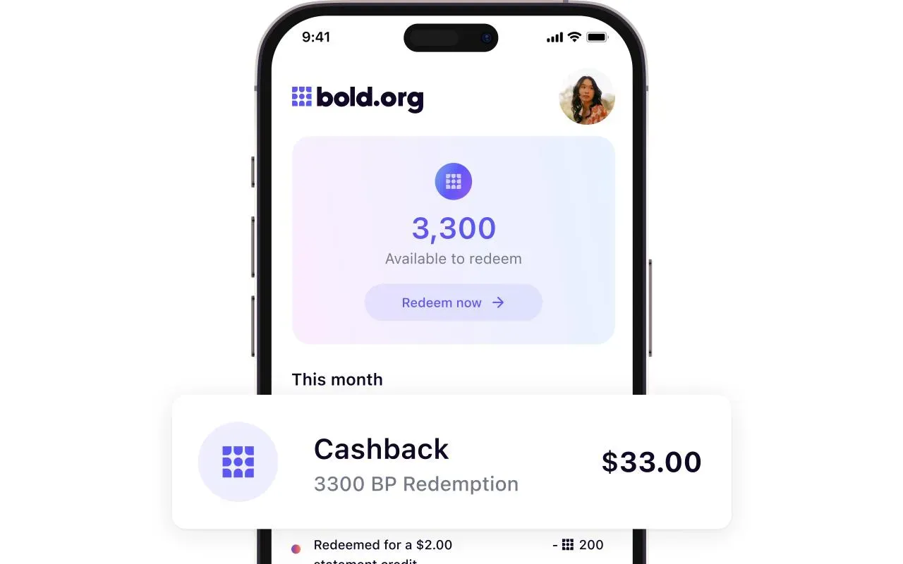 bold points for cashback