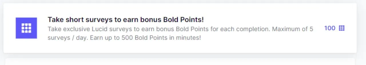 surveys for bold points