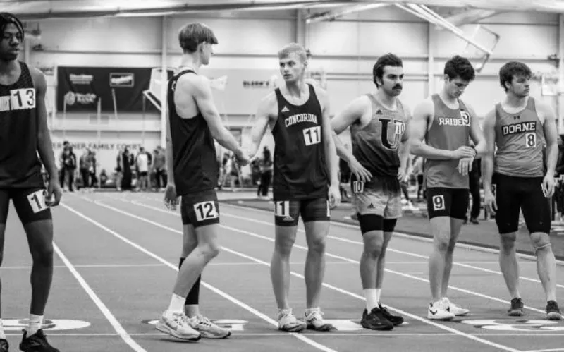 student athletes on college track team