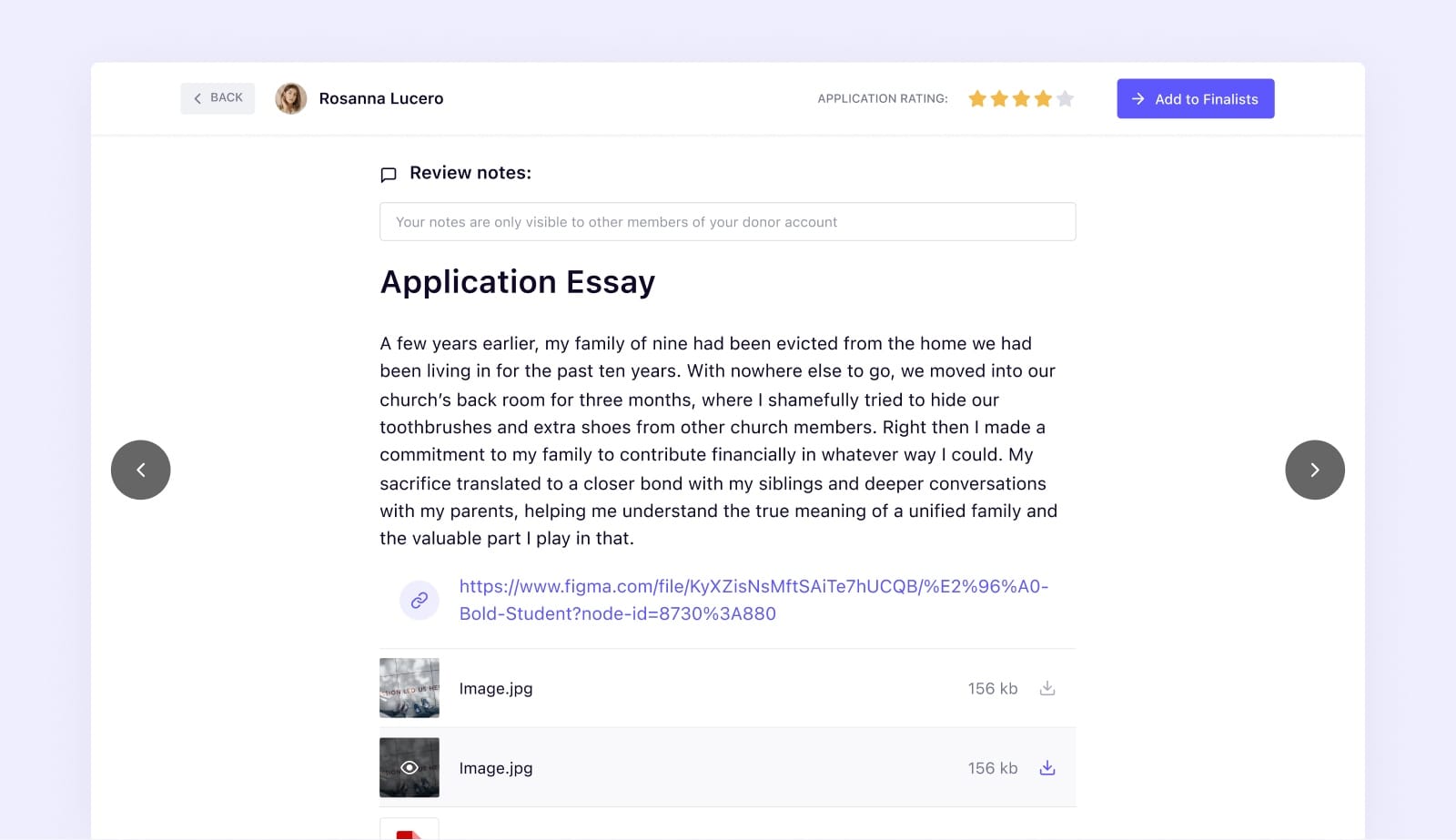application essay example