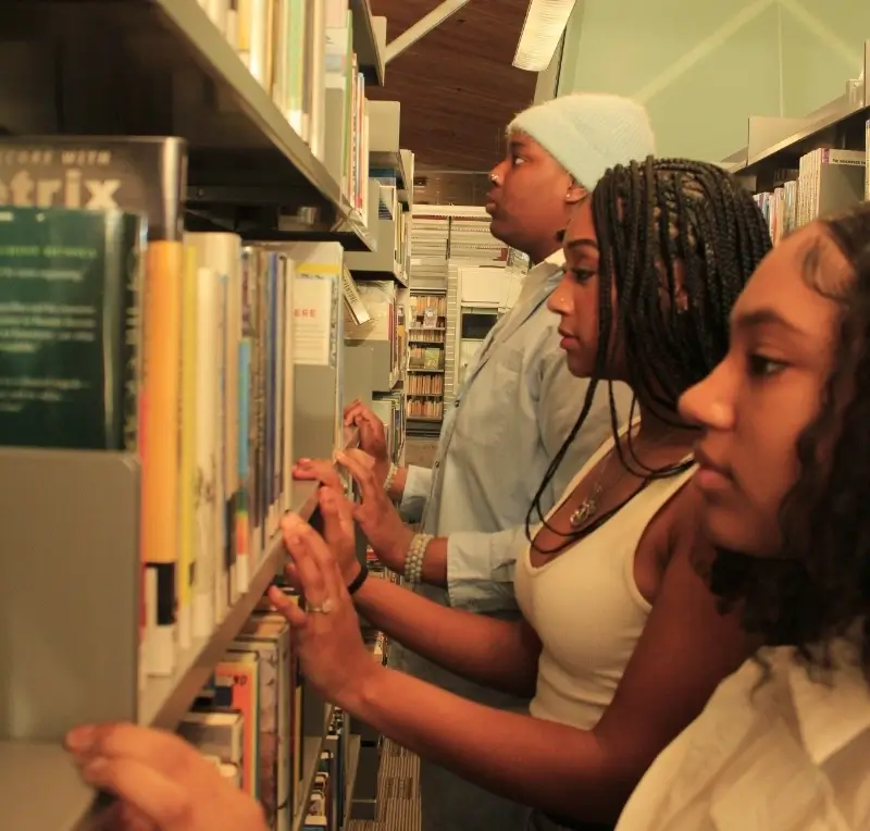 pre-law students in the library