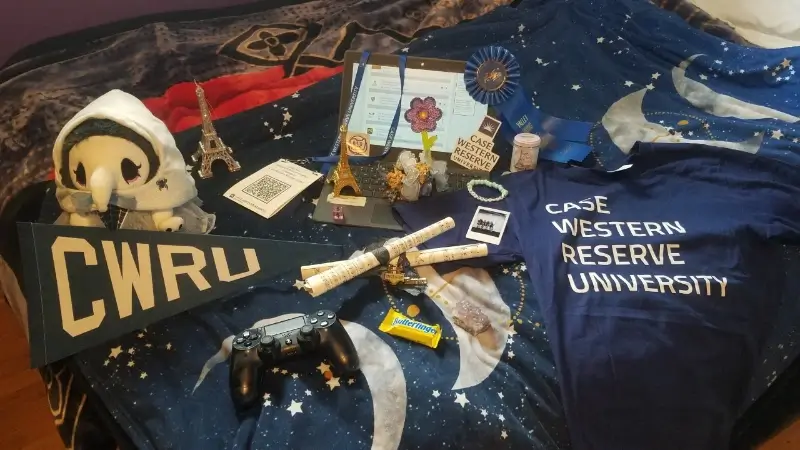 high school senior celebrates acceptance to case western reserve university