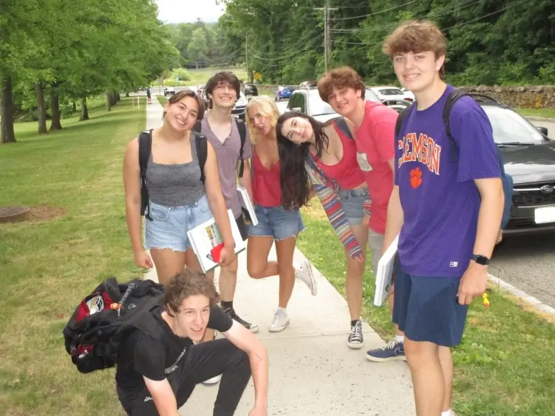 high school seniors walk home from school