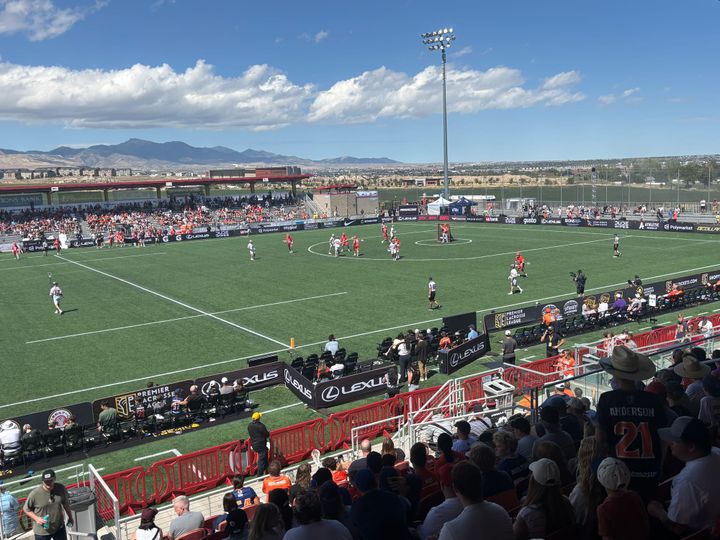 Fans watch on as the hometown Utah Archers try to defend the Denver Outlaws during the PLL Semifinals in Herriman, Utah. The Outlaws took advantage of a surprisingly porous defense to beat th