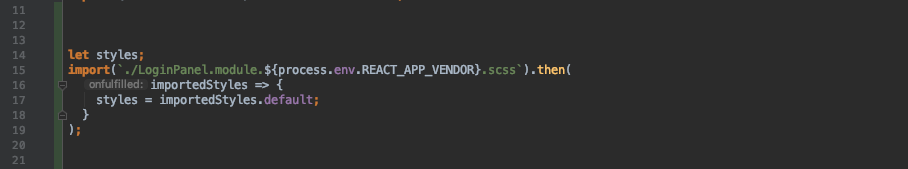 dynamic import for css-modules react app