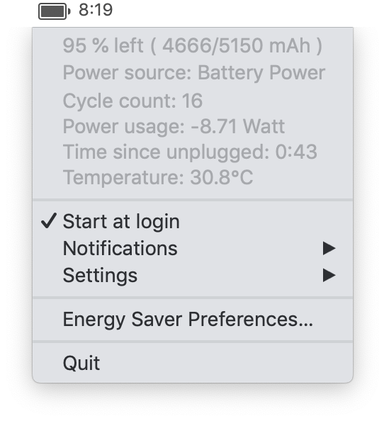 Free Better Battery Stats and Time Remaining for Mac OS