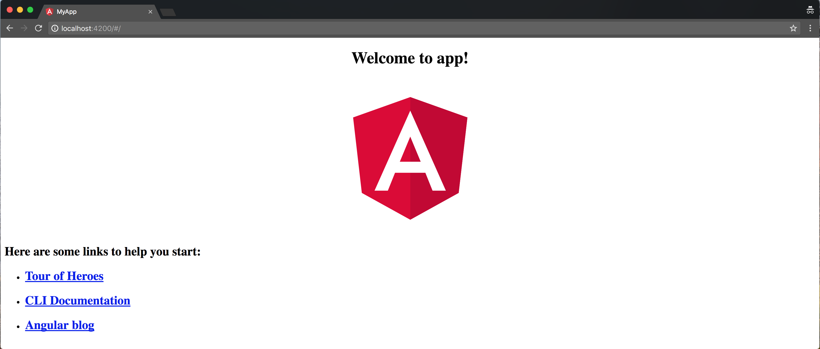 Angular CLI - generated project