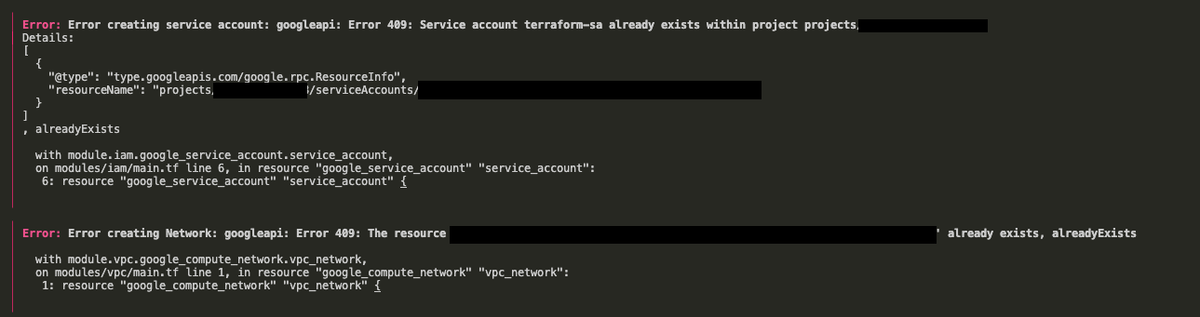 Error creating service account googleapi Error 409