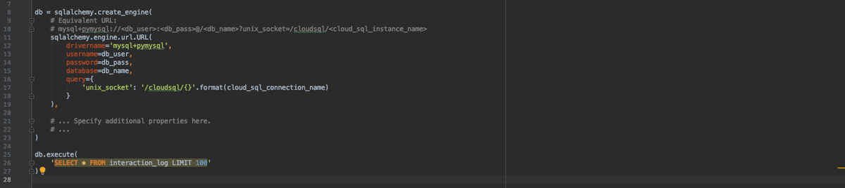 google cloud sql and app engine conneting in python wioht sqlalchemy