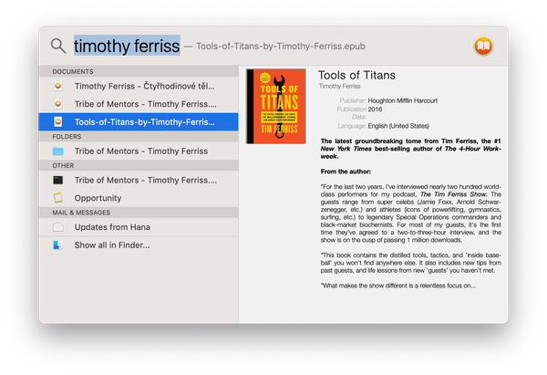 ePub spotlight plugin for Mac OS X
