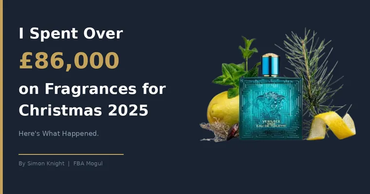 Simon Knight spent over £86,000 on wholesale fragrances through Qogita for Christmas 2025, including brands like Versace, Paco Rabanne, and Gucci.