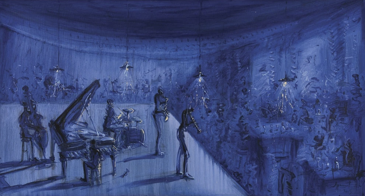Jazzamoart La noche de Miles Davis. [Óleo sobre tela]