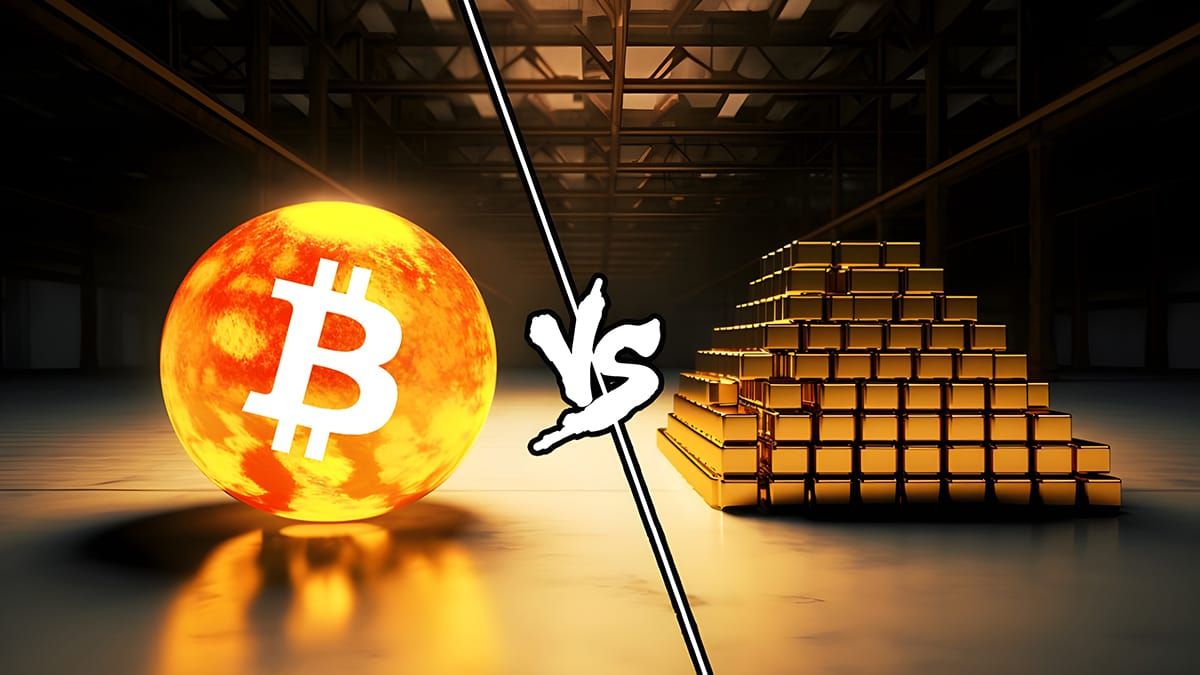Bitcoin Vs Gold concept art