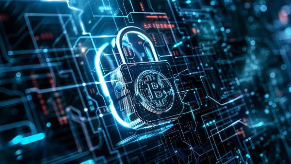 A Bitcoin padlock representing secure Bitcoin transactions with P2WSH