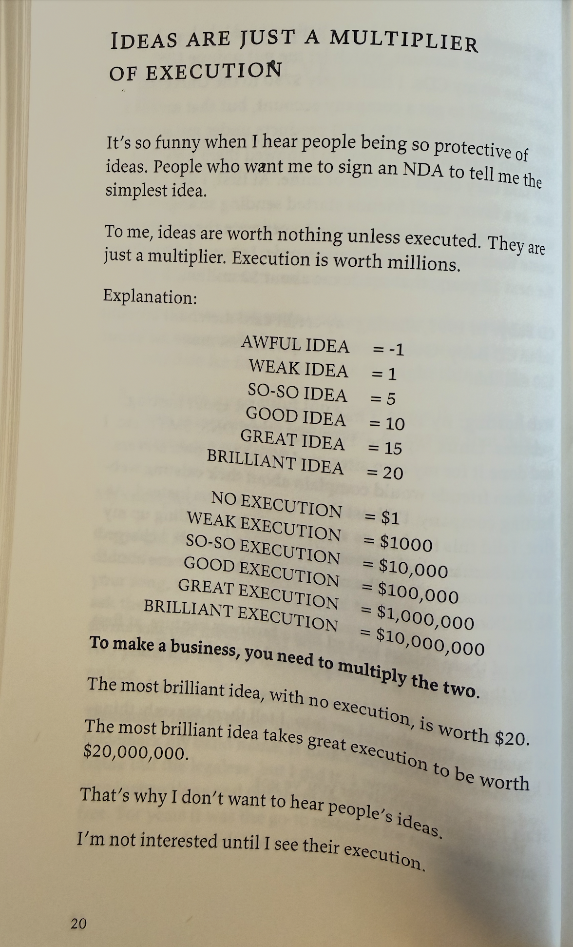 Derek Sivers about Idea vs. Execution