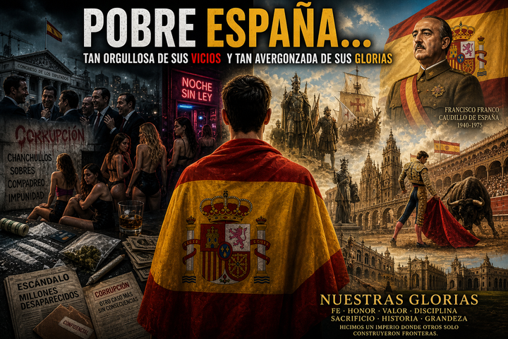 POBRE ESPAÑA... TAN ORGULLOSA DE SUS VICIOS Y TAN AVERGONZADA DE SUS GLORIAS.