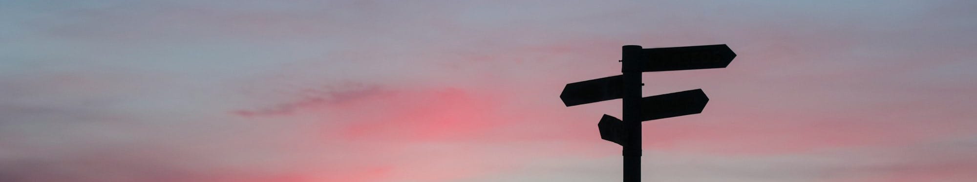 silhouette of road signage during golden hour