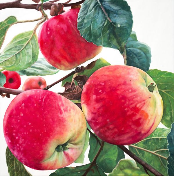 Apple, marjoram and ricotta cake with burnt honey glaze