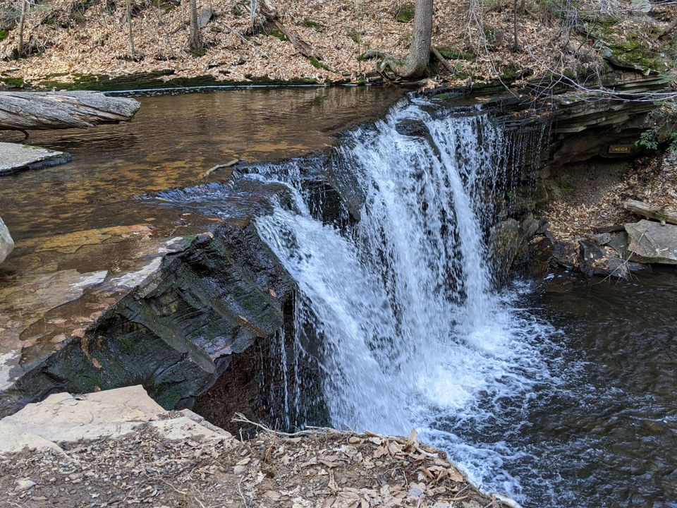 water cascading over a ledge
