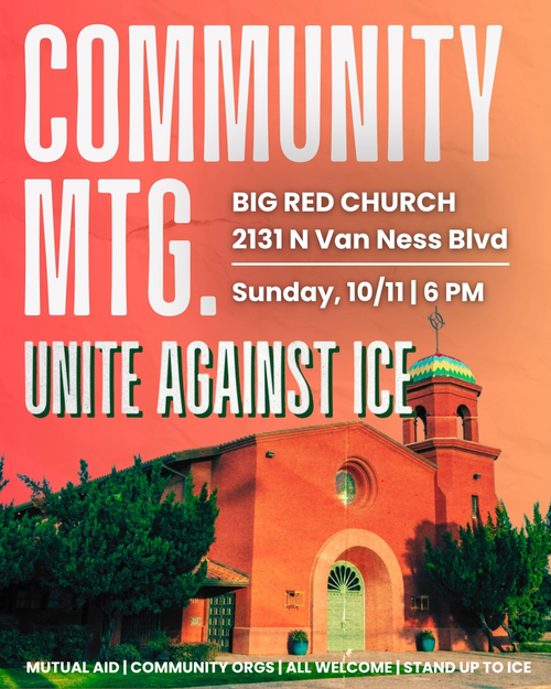 Community Meeting on ICE Activity — October 11 at 6 p.m.