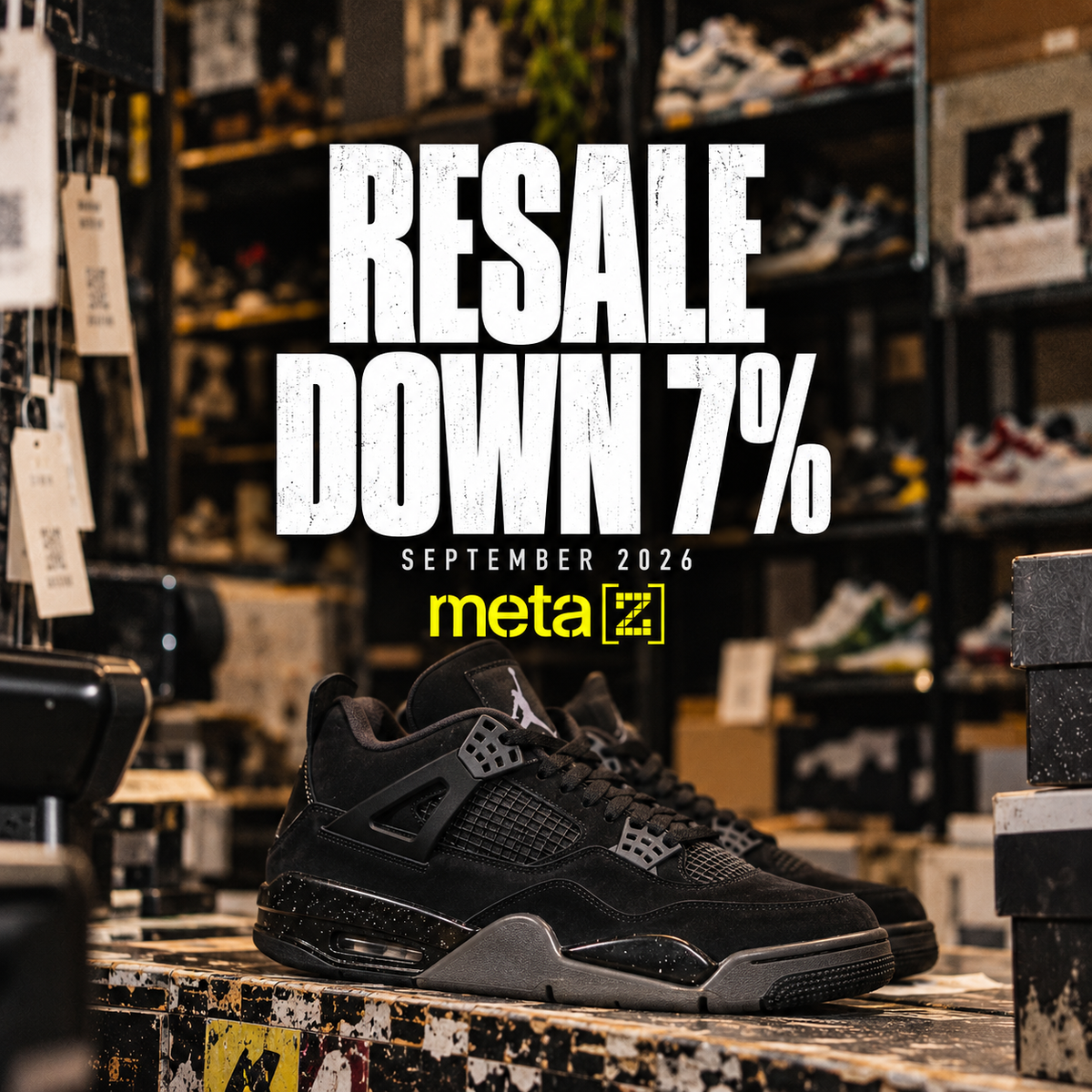 Sneaker Resale Is Down 7%. The Expensive Pairs Are Falling Faster. — METAZ streetwear editorial cover.