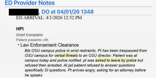 📝 OSU False Arrest Medical Clearance
