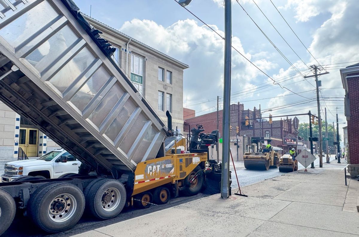 Fresh Pavement Takes Shape in Front of Robinson Grand as Downtown Clarksburg Improvements Continue