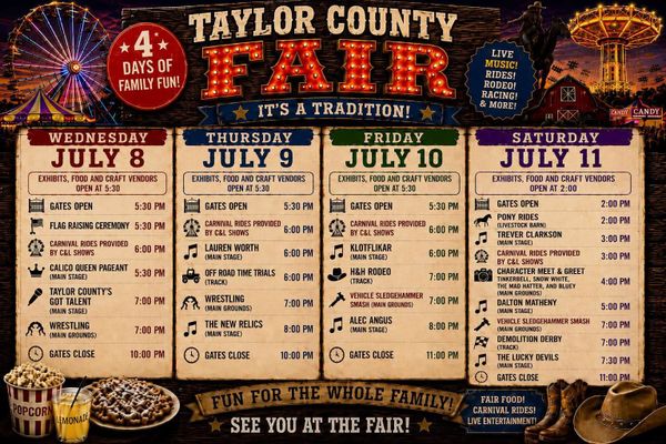 Taylor County Fair Returns July 8-11 with Four Days of Family Fun