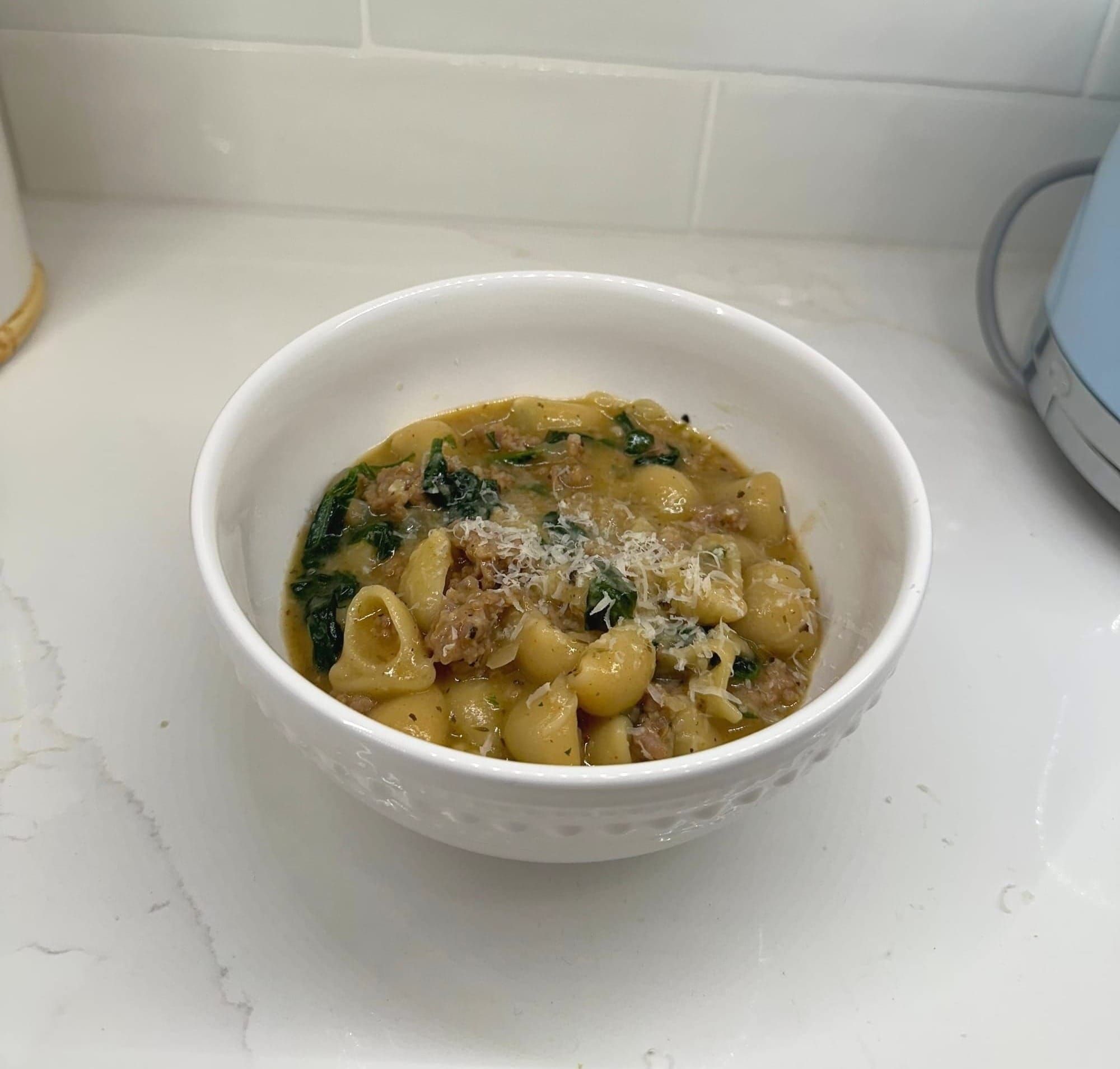 Creamy Shells with Sausage & Spinach