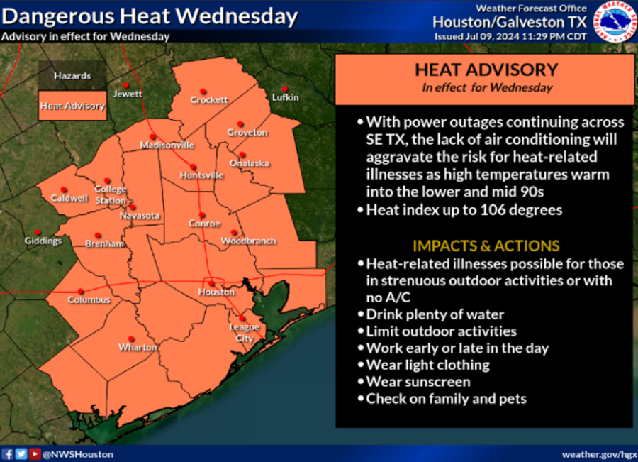 No Power? Where to Get Cool and Get Food in Southwest Houston: Wed, July 10