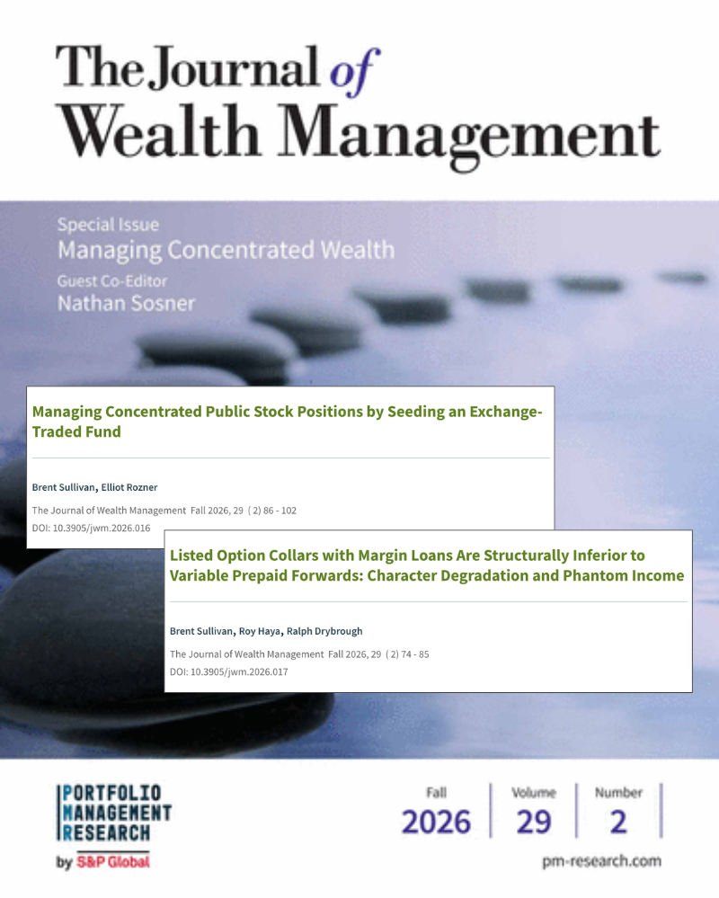 Two Papers in The Journal of Wealth Management