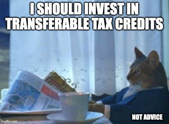 Transferable tax credits for offsetting passive income