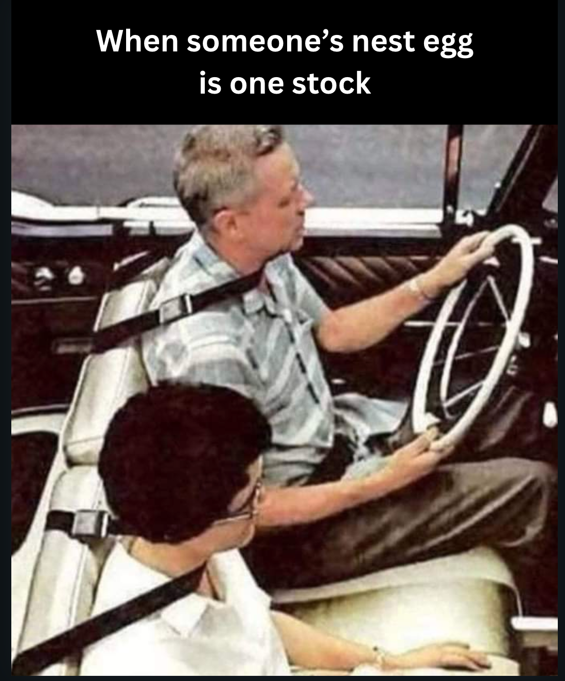 Cartoon of volatility drag eroding a massively concentrated single-stock position over time