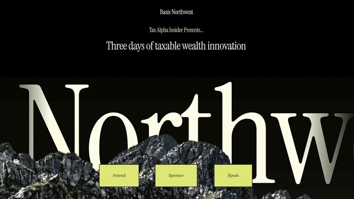 Cartoon introducing Basis Northwest, a Seattle conference dedicated to tax-aware investing and taxable wealth