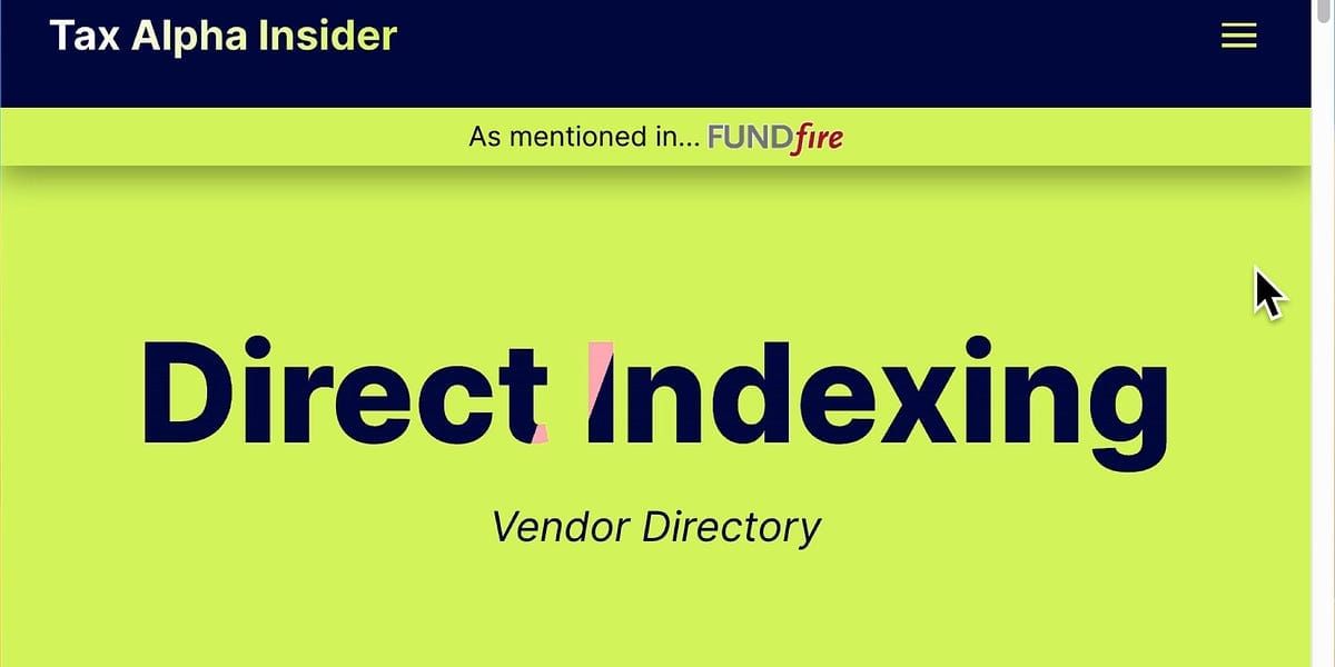 Cartoon on a consolidated direct indexing vendor directory delivering tax efficiency on tap