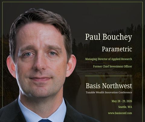 Cartoon announcing former Parametric CIO Paul Bouchey speaking at Basis Northwest, with an AI angle