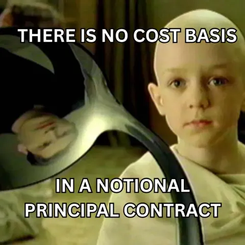 There is no cost basis in a notional principal contract